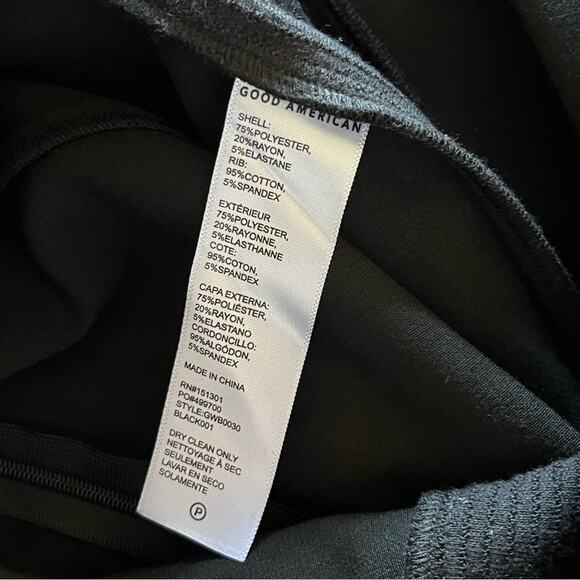 Good American Black Ribbed Stripe Pants Size 4 (XL) - Picture 7 of 7